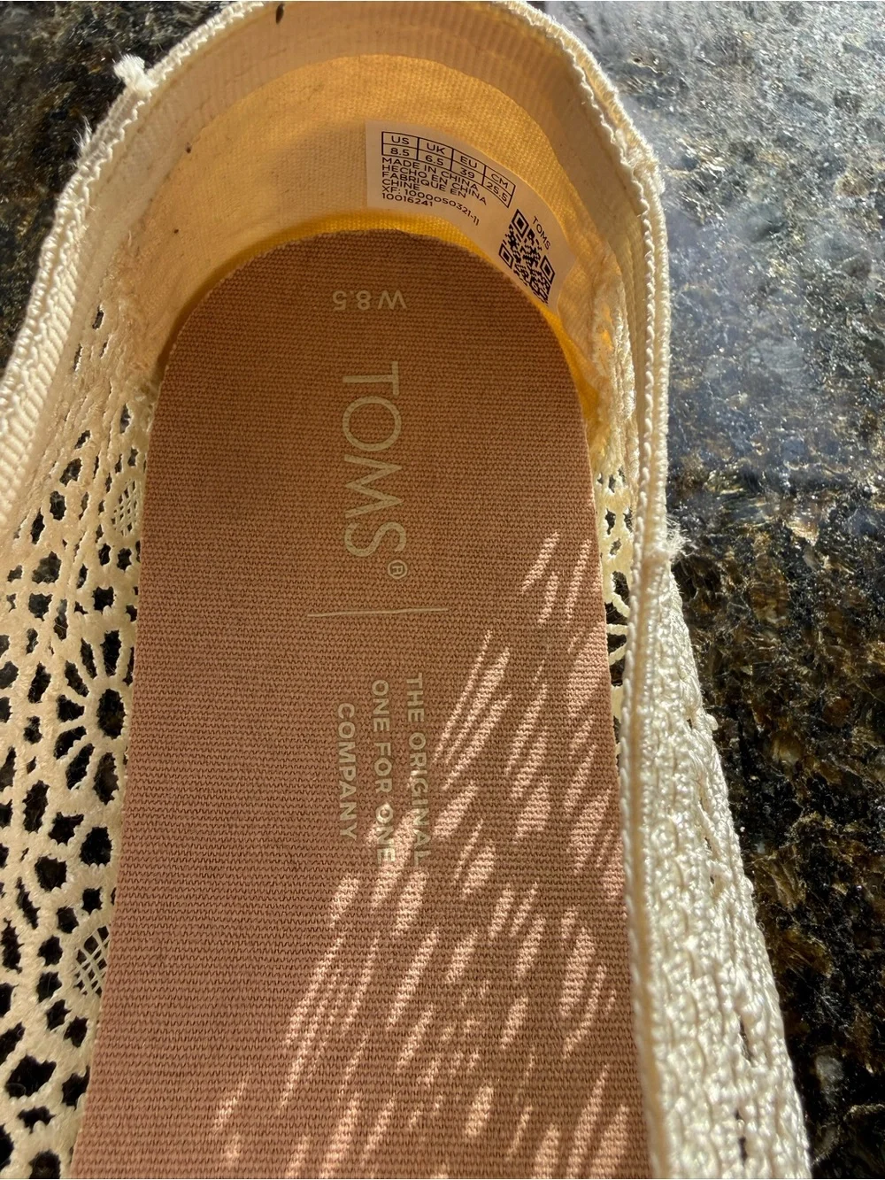 TOMS Women's Alpargata Moroccan Crochet Slip-Ons in Natural/Cream